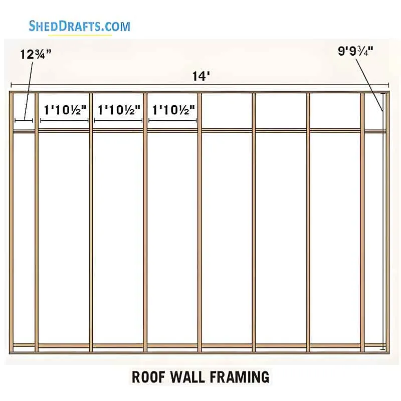 8x12 Slant Roof Utility Shed Plans Blueprints 06 Roof Framing 2