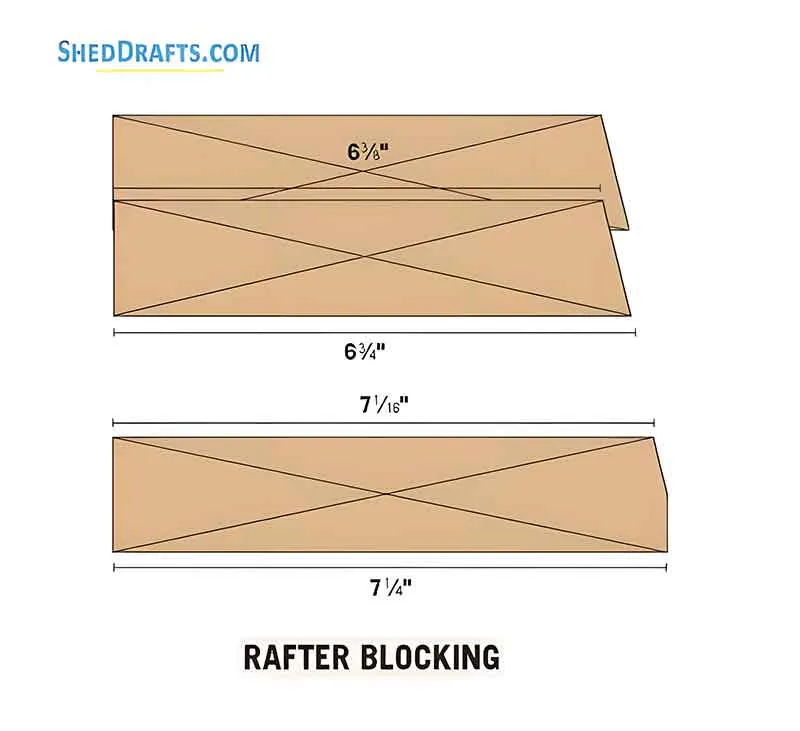 8x12 Slant Roof Utility Shed Plans Blueprints 18 Rafter Blocking 2