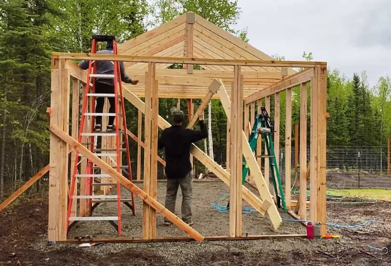 00 Gable Shed Roof Framing With Trusses