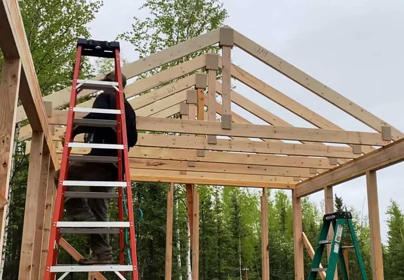 01 Gable Shed Roof Framing With Trusses Spacing