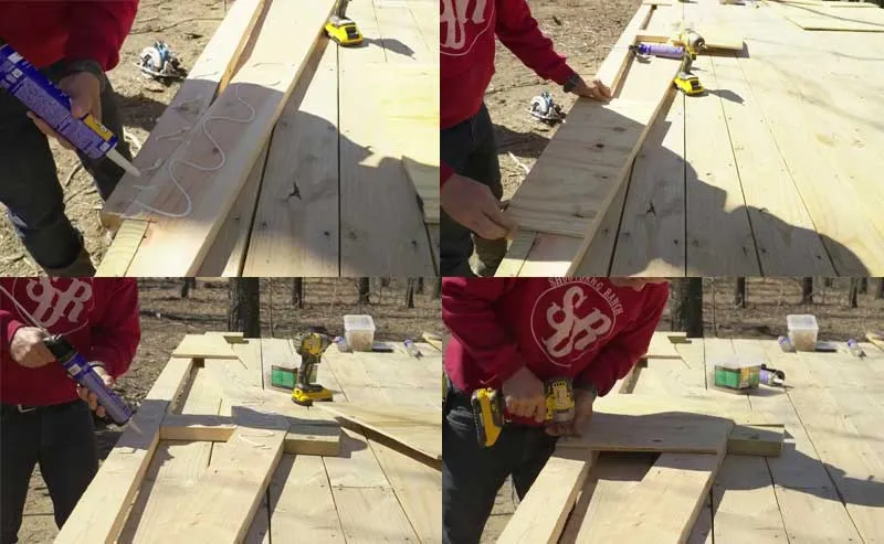 03 Gable Shed Roof Framing With Trusses Jig Assembly Interior Trusses Gussets