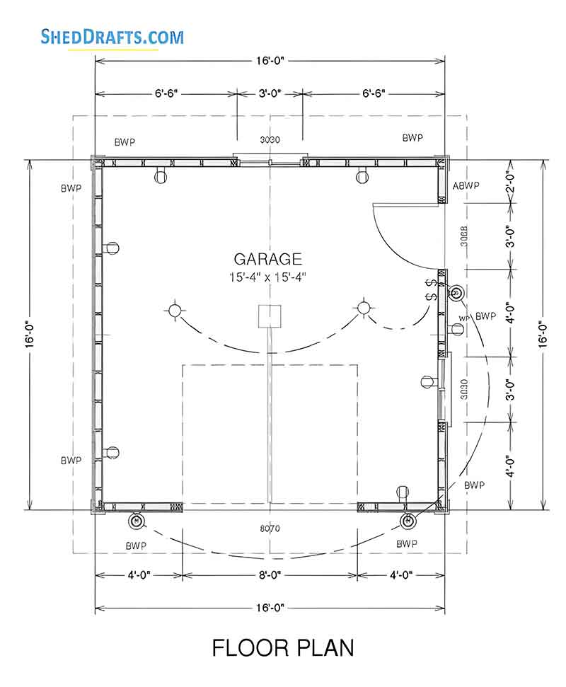 16x16 Gable Storage Shed Plans Blueprints 03 Floor Framing Plan