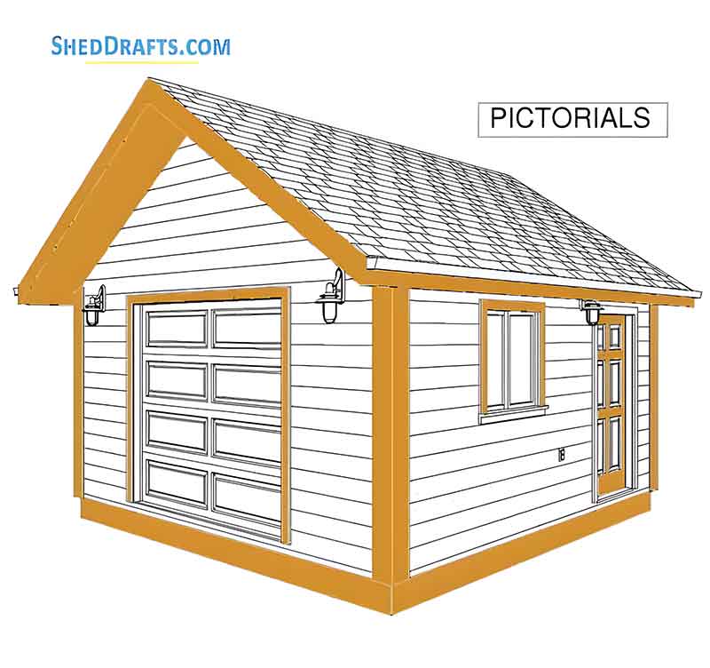 16x16 Gable Storage Shed Plans Blueprints 07 Siding Trim Installation